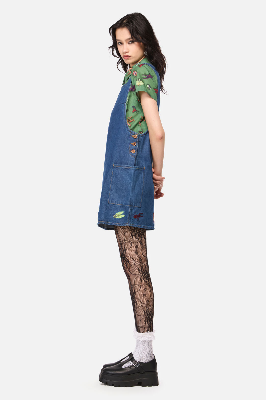 Dangerfield - Bugs GaloreEmbroideredPinafore - blue