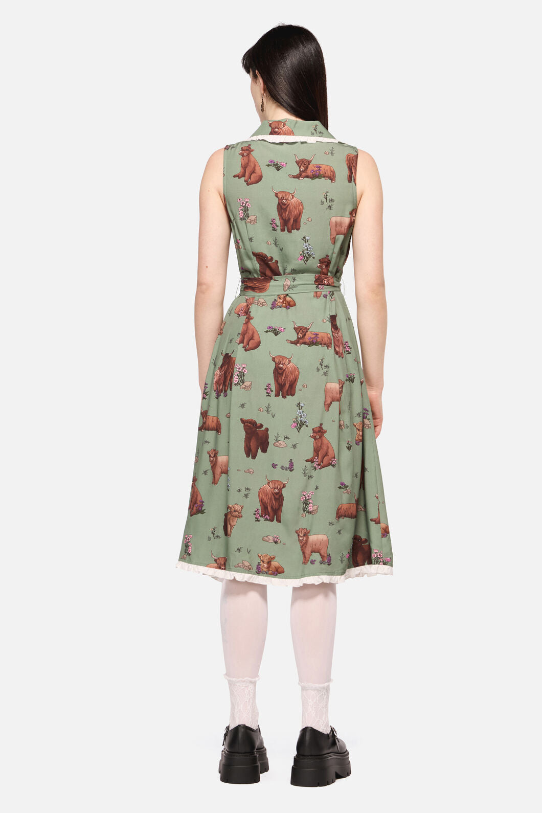 Dangerfield - Highland Fling Ruffle Dress - green