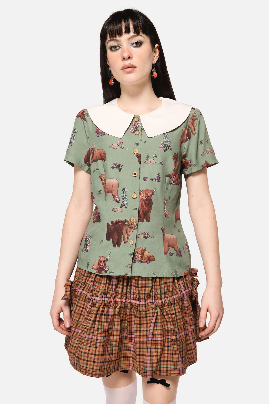 Dangerfield - Highland Fling Blouse - green