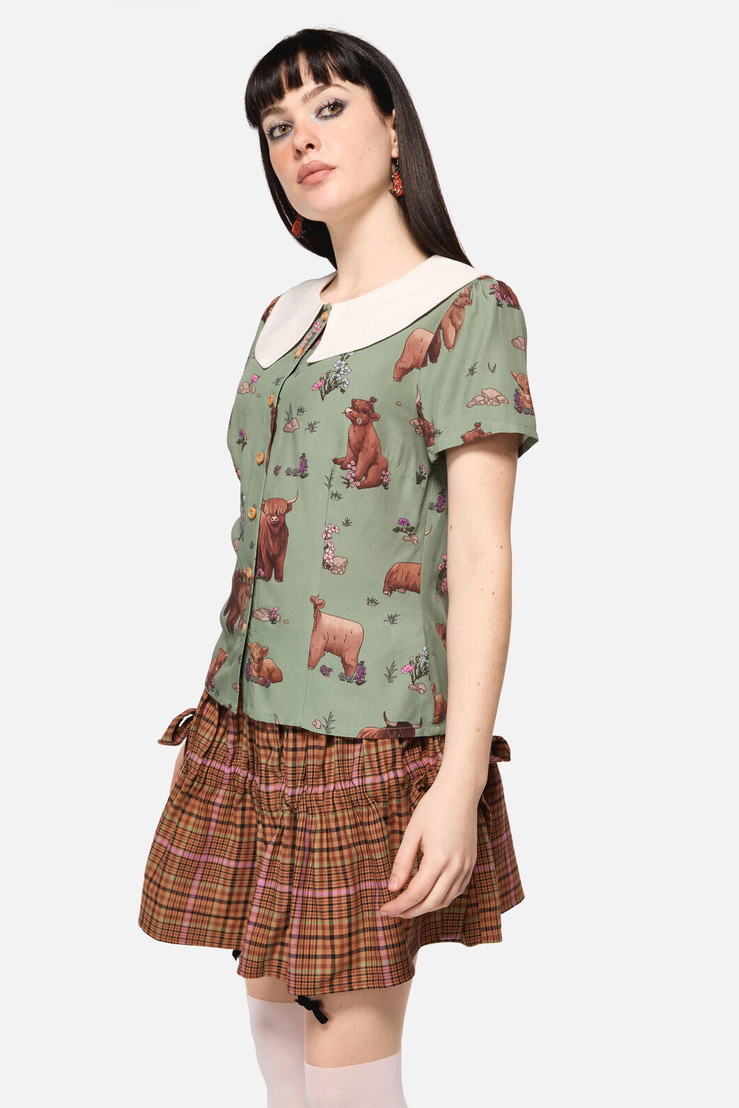 Dangerfield - Highland Fling Blouse - green