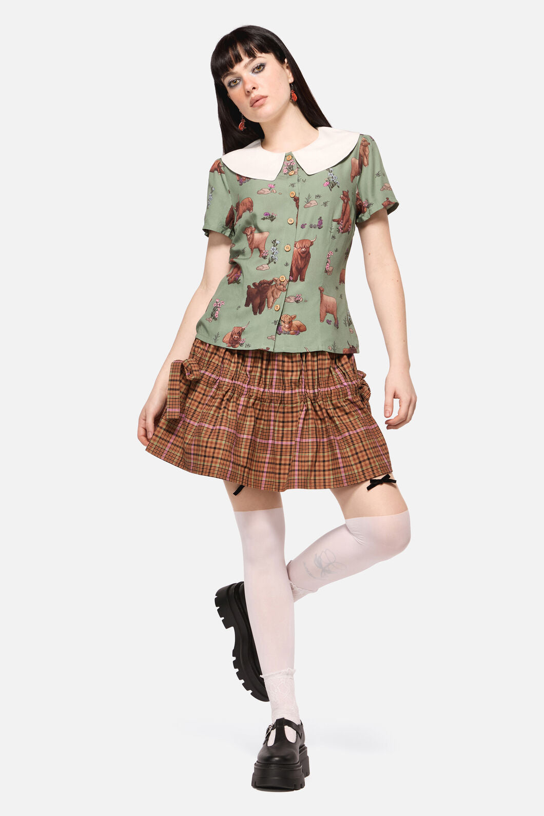 Dangerfield - Highland Fling Blouse - green