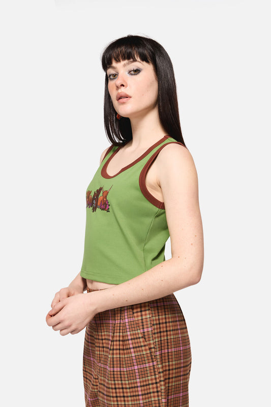Dangerfield - Grazing Print Tank - green