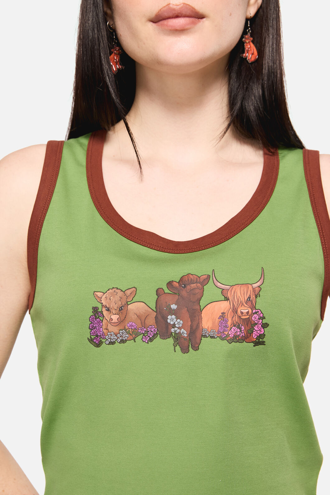 Dangerfield - Grazing Print Tank - green
