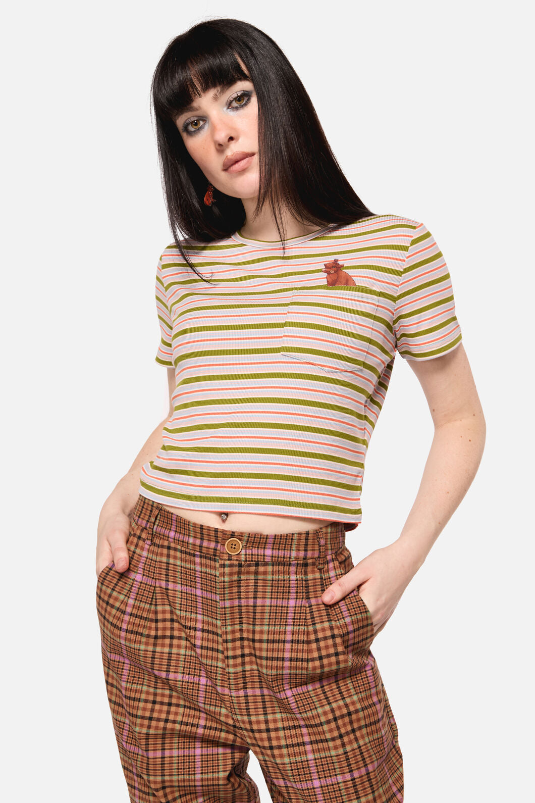 Dangerfield - Grazing Stripe Pocket Tee - rainbow