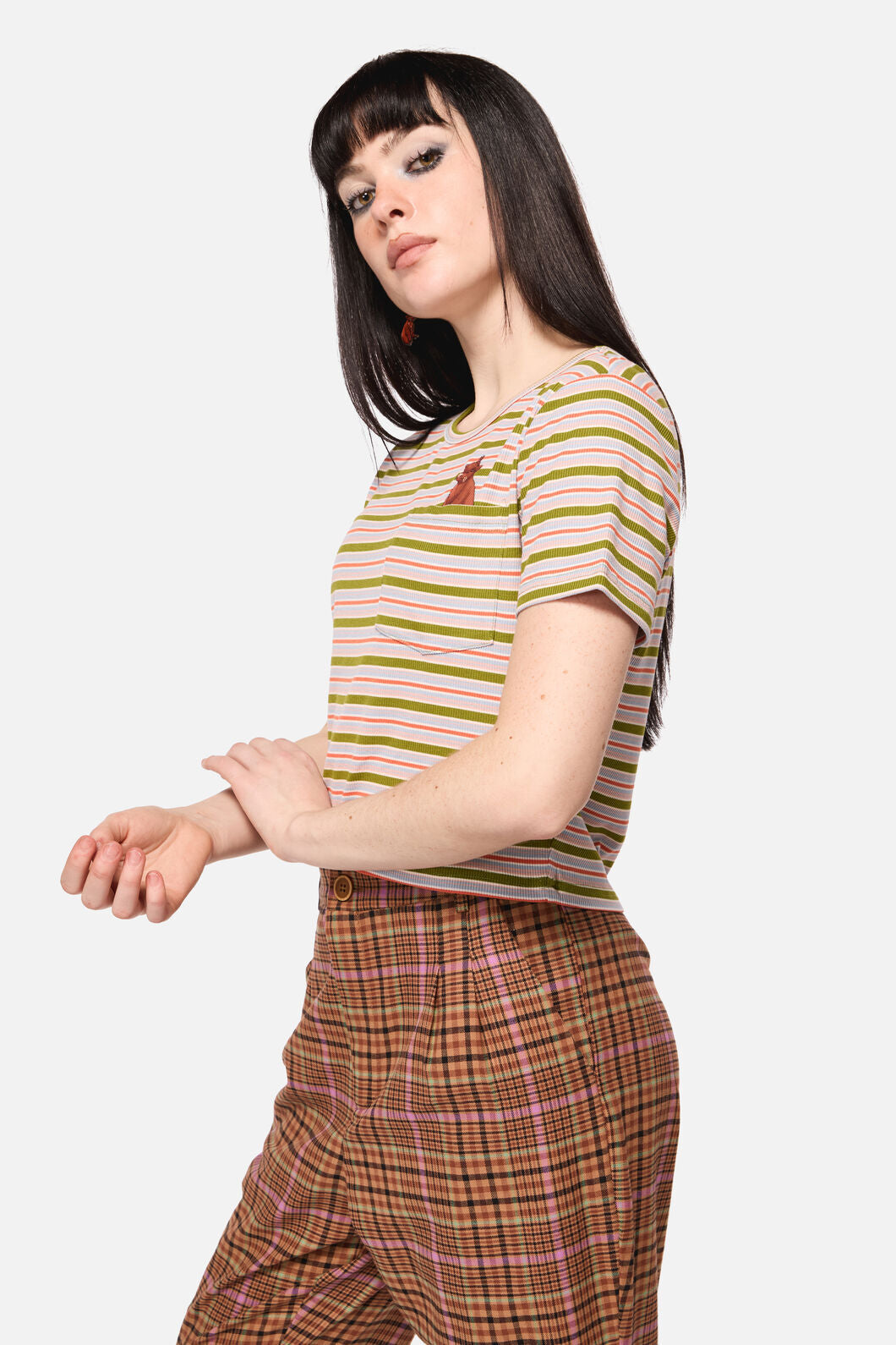 Dangerfield - Grazing Stripe Pocket Tee - rainbow