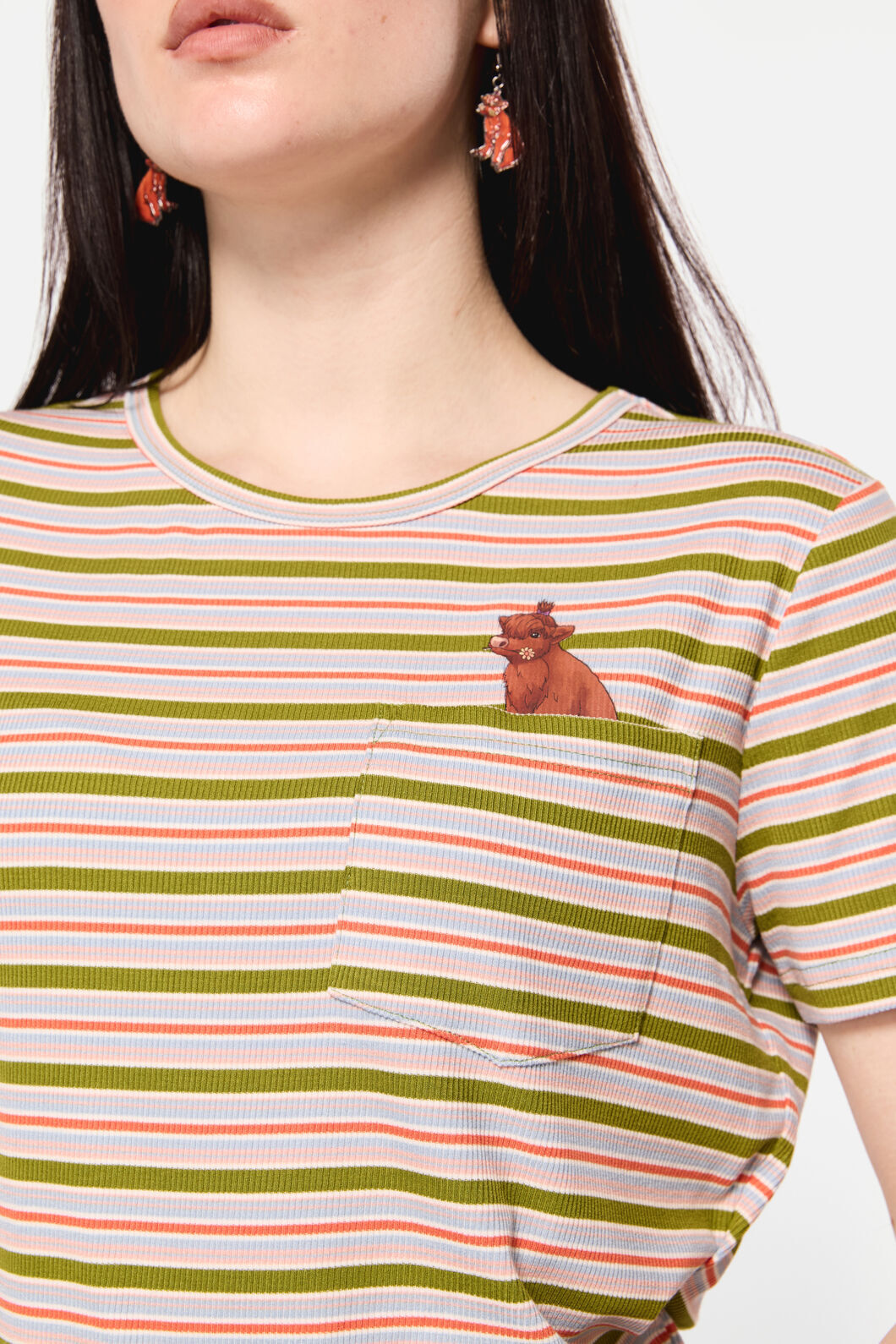 Dangerfield - Grazing Stripe Pocket Tee - rainbow