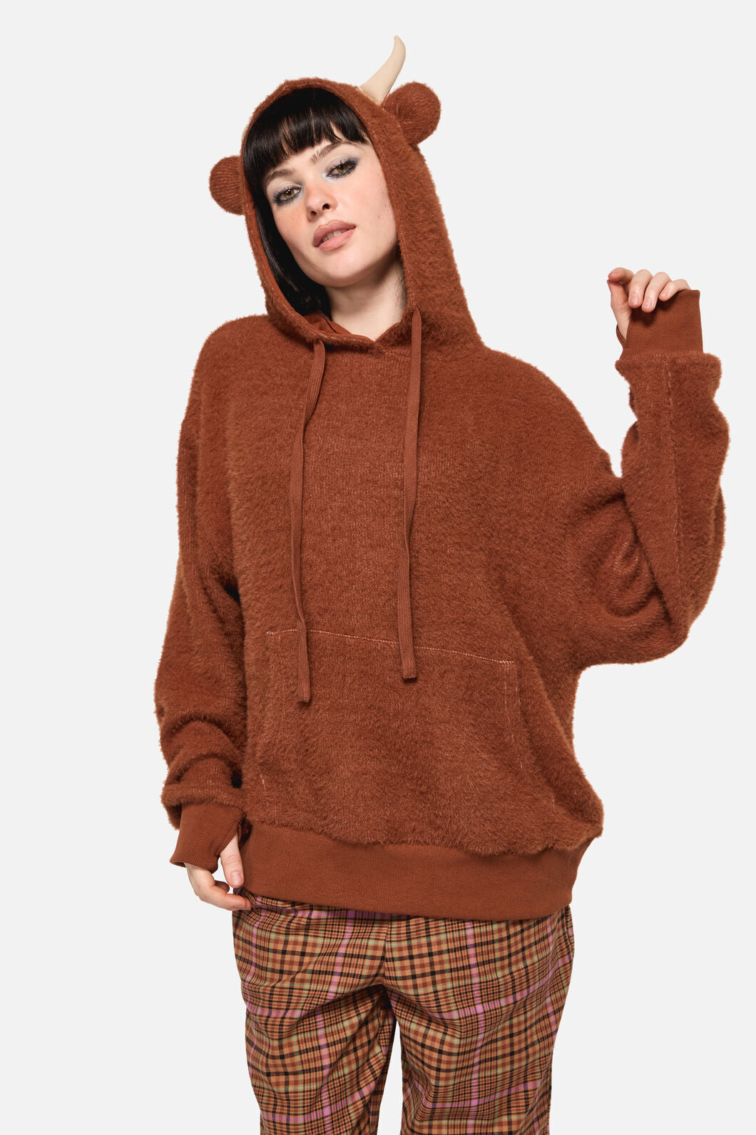 Dangerfield - Shaggy Highland Hoodie - ginger