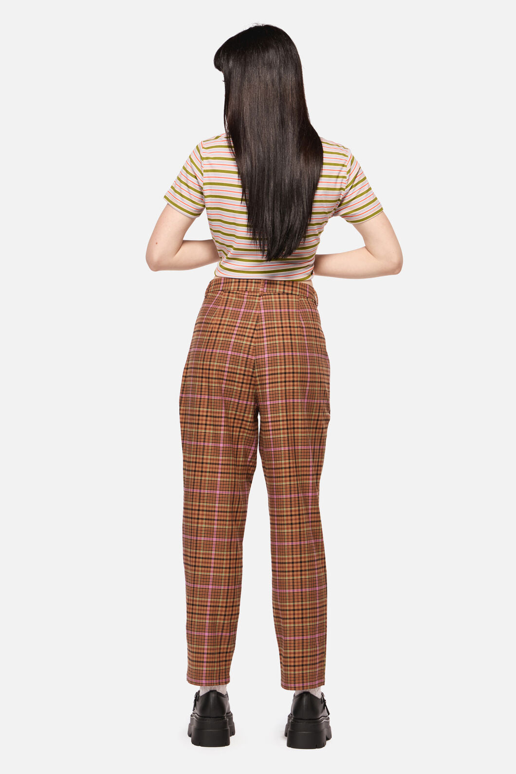 Dangerfield - Rustic Check Slim Fit Pants - brown