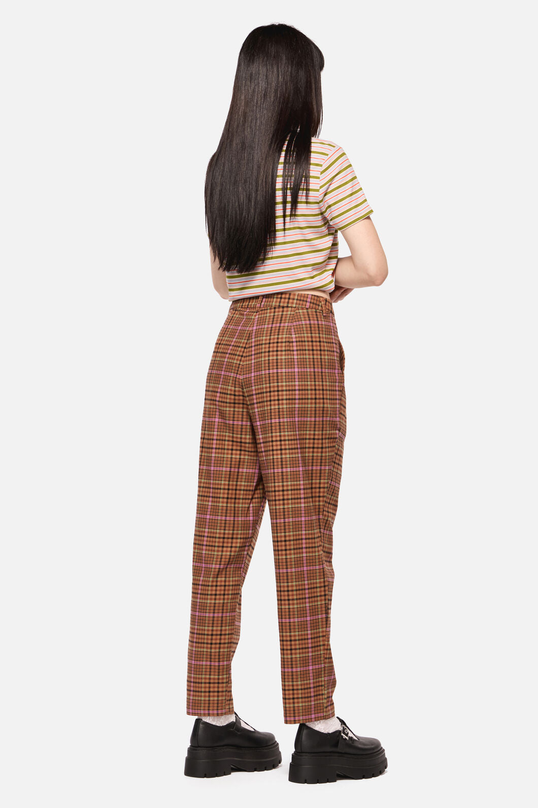 Dangerfield - Rustic Check Slim Fit Pants - brown