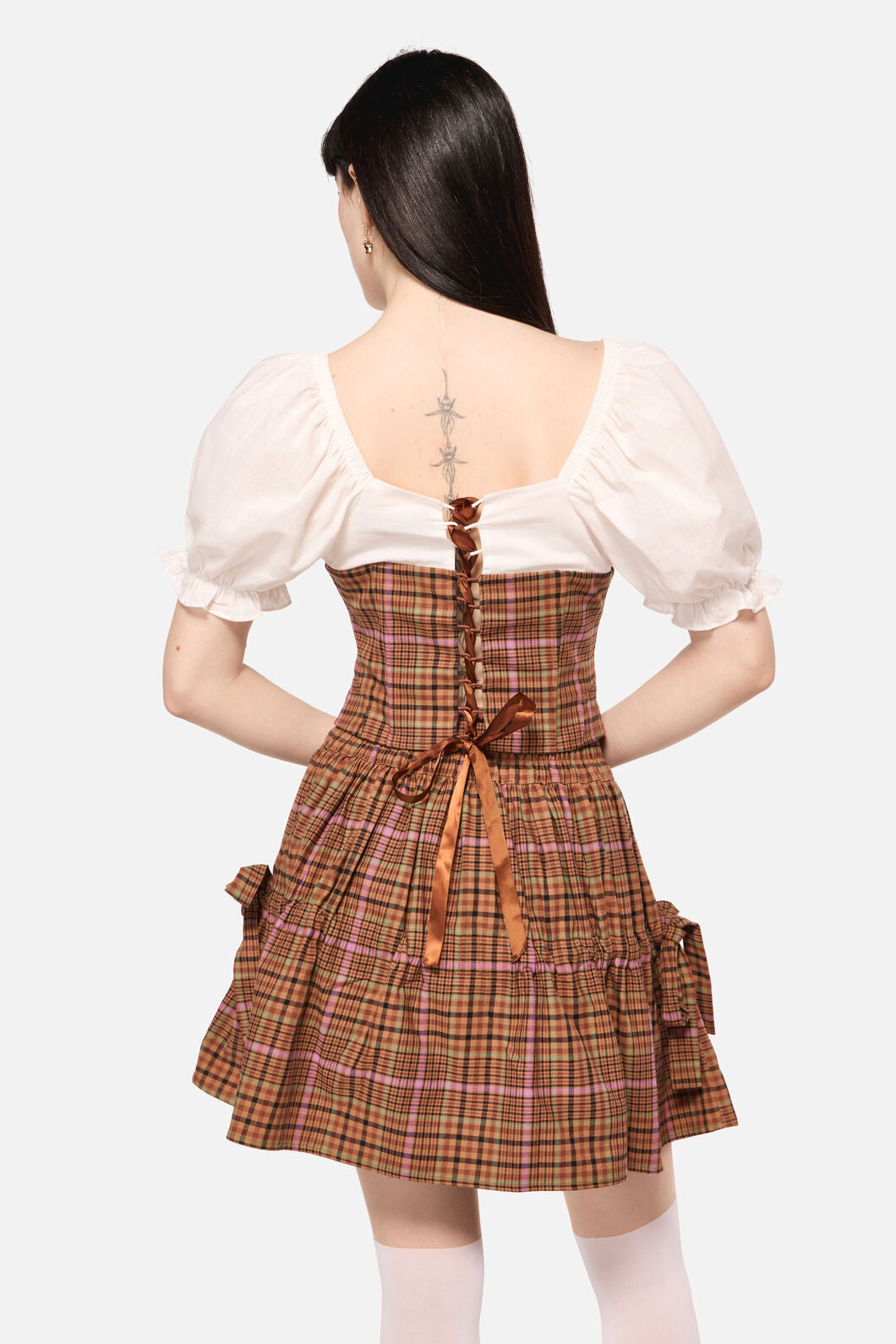Dangerfield - Rustic Check Corset Top - brown
