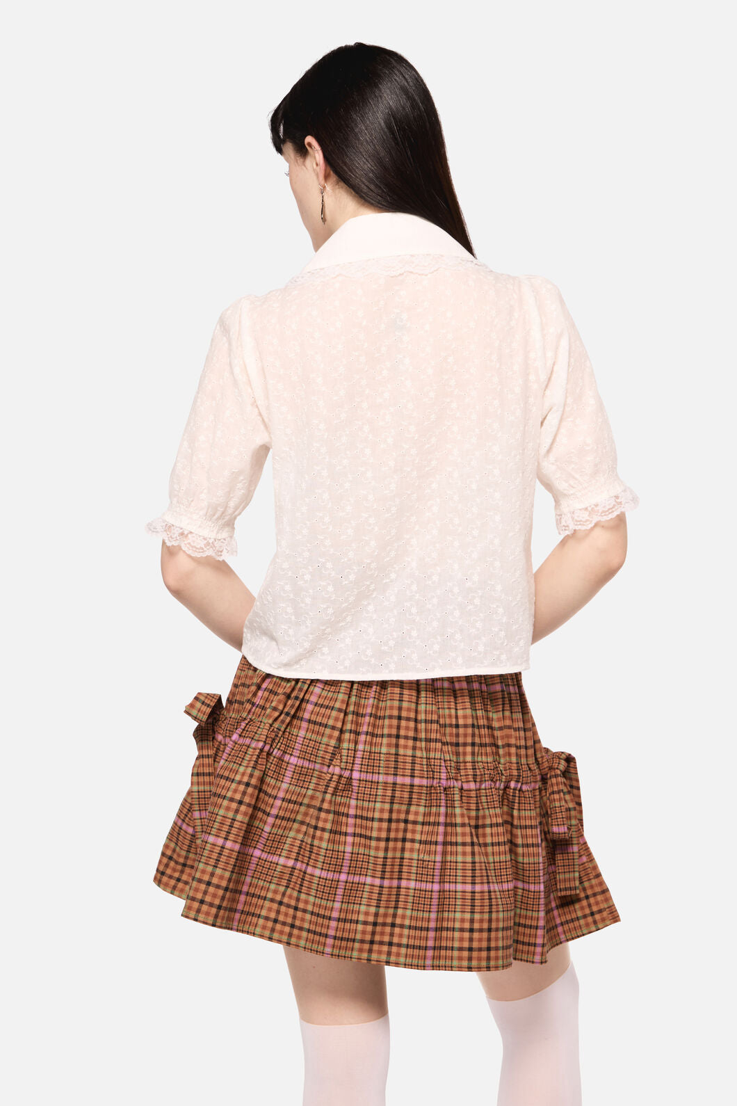 Dangerfield - Friendly Cow Broderie Blouse - white