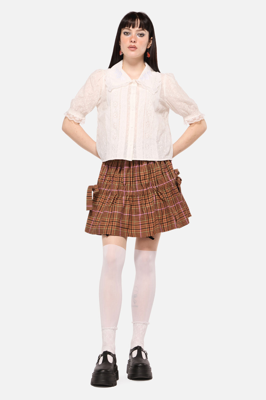 Dangerfield - Friendly Cow Broderie Blouse - white