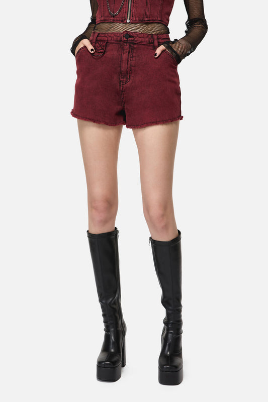 Dangerfield - Barb Denim Mini Short - red