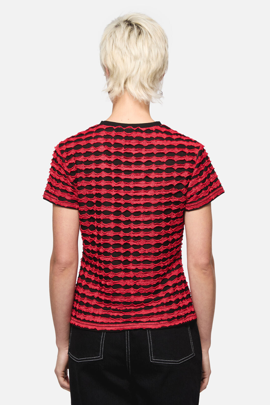 Dangerfield - Dangerous Distressed Mesh Top - red-black