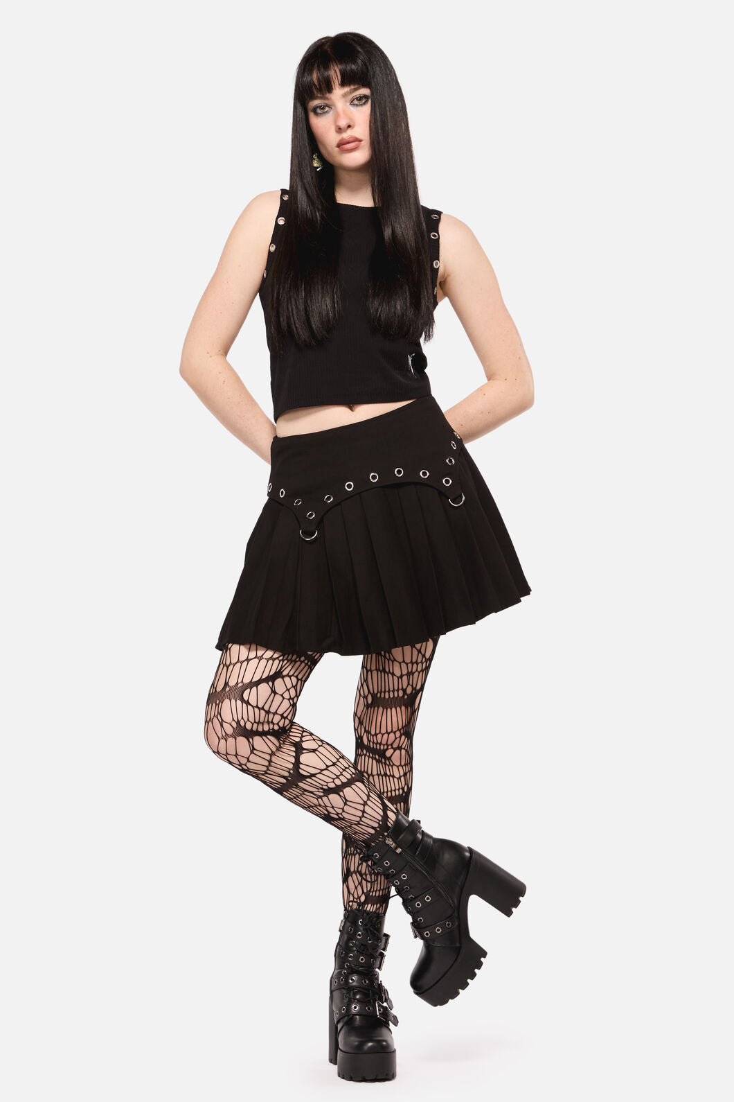 Dangerfield - Defiant Grunge Trim Skort - black