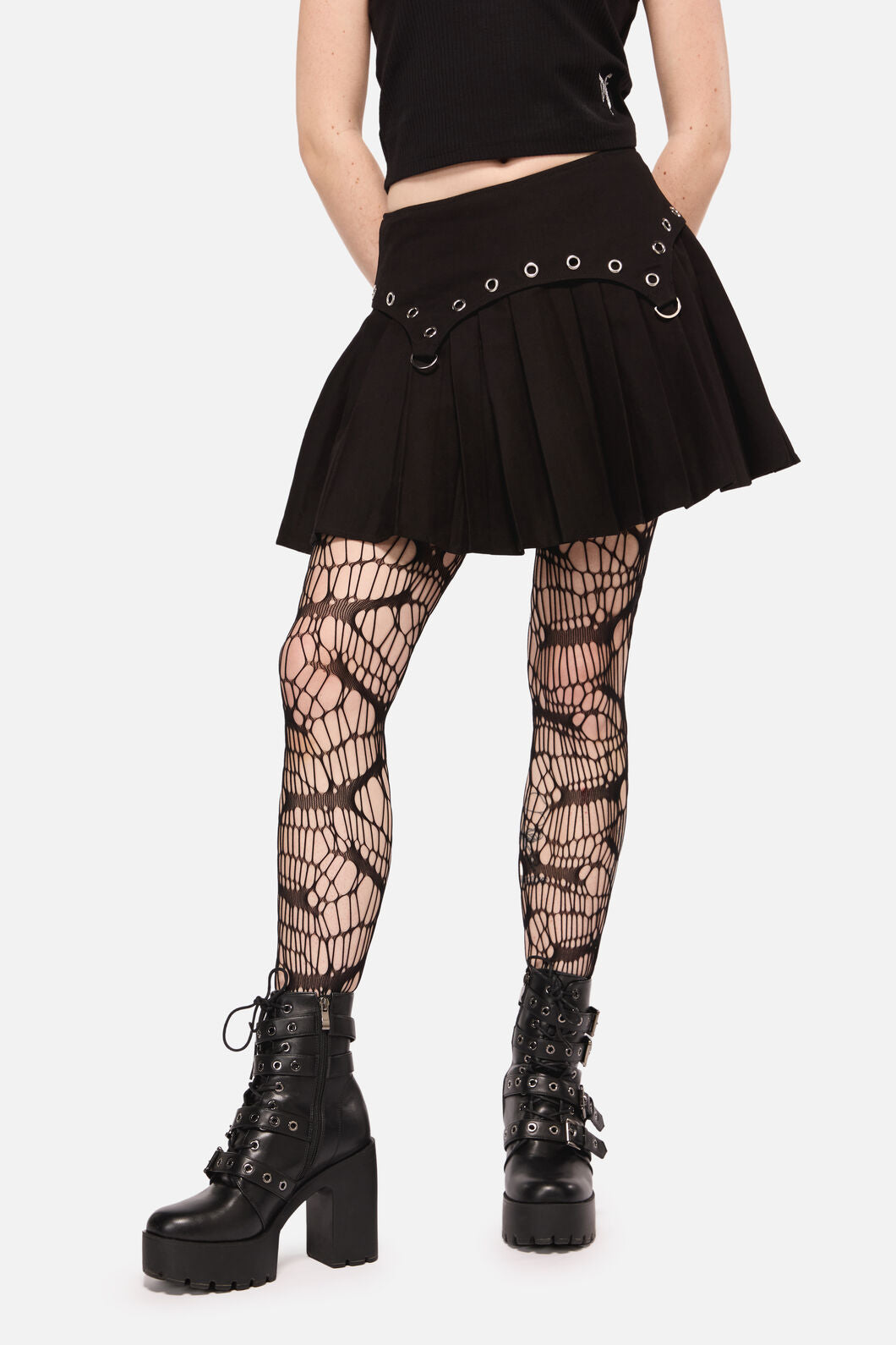 Dangerfield - Defiant Grunge Trim Skort - black