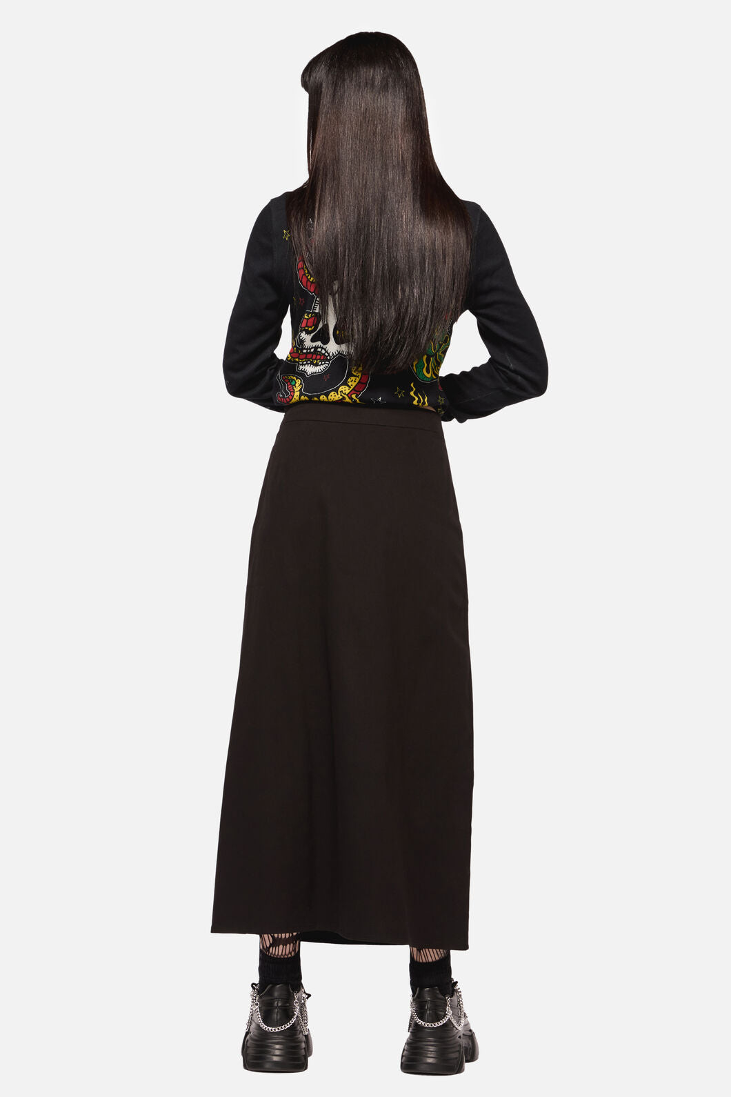 Dangerfield - Defiant Punk Trim Midi Skirt - black