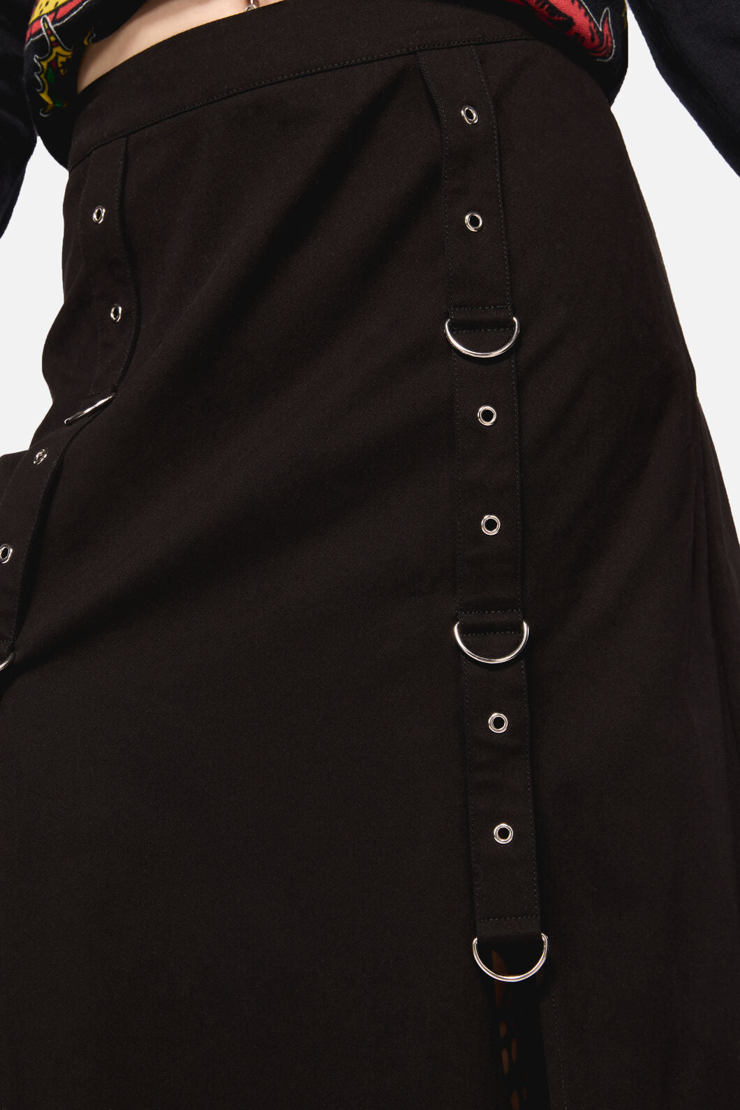 Dangerfield - Defiant Punk Trim Midi Skirt - black