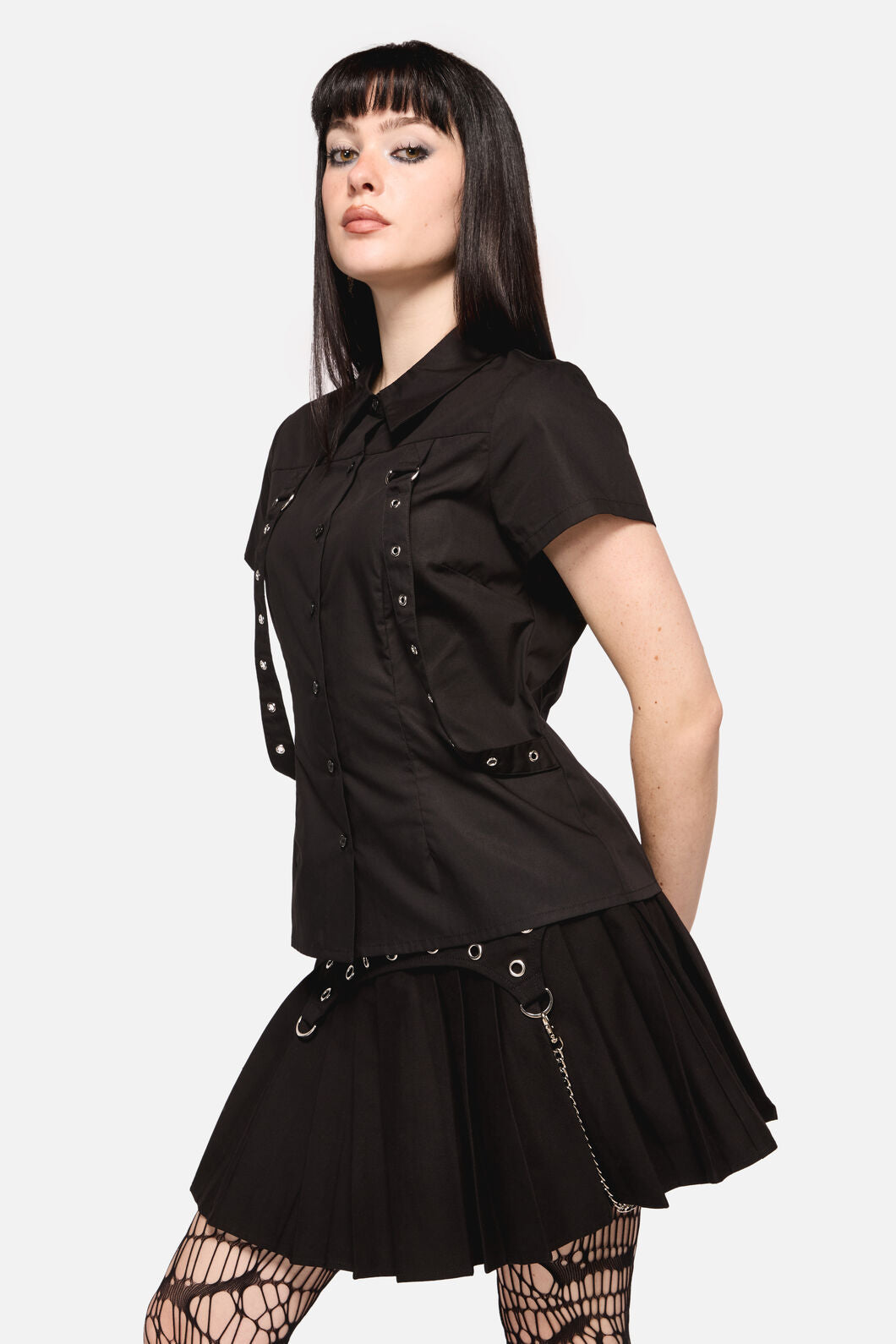 Dangerfield - Defiant Punk Trim Blouse - black