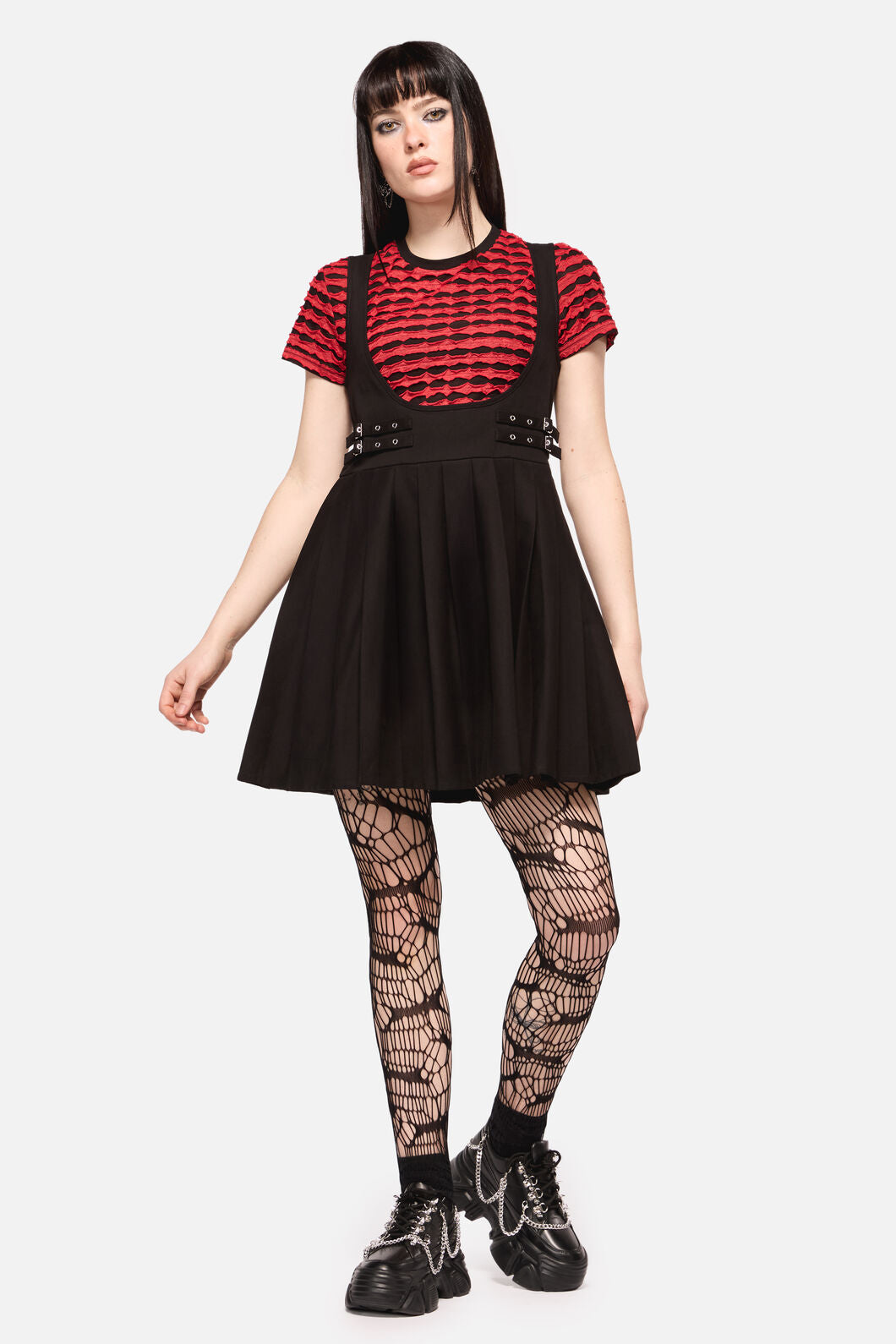 Dangerfield - Defiant Punk Trim Pinafore - black