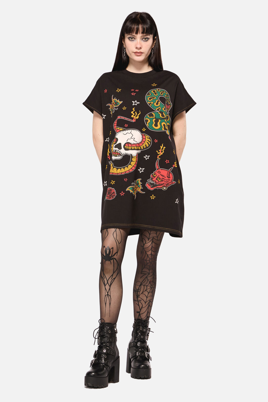 Dangerfield - Lawless Oversized Tee Dress - black