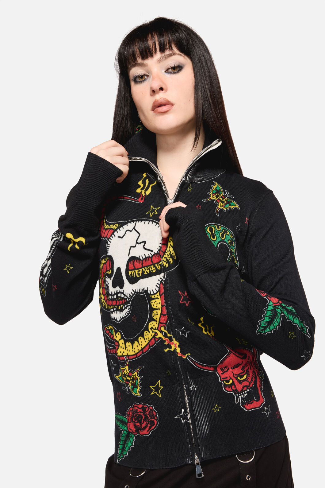 Dangerfield - Lawless Grunge Zip Cardigan - black