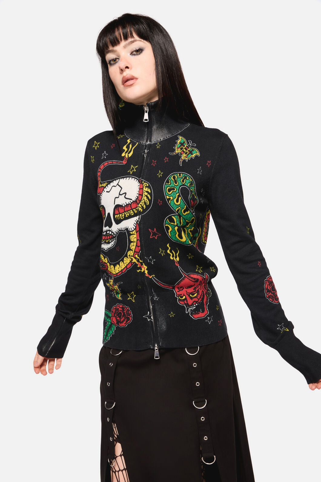 Dangerfield - Lawless Grunge Zip Cardigan - black