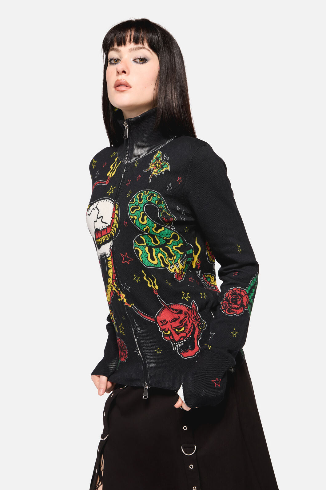 Dangerfield - Lawless Grunge Zip Cardigan - black