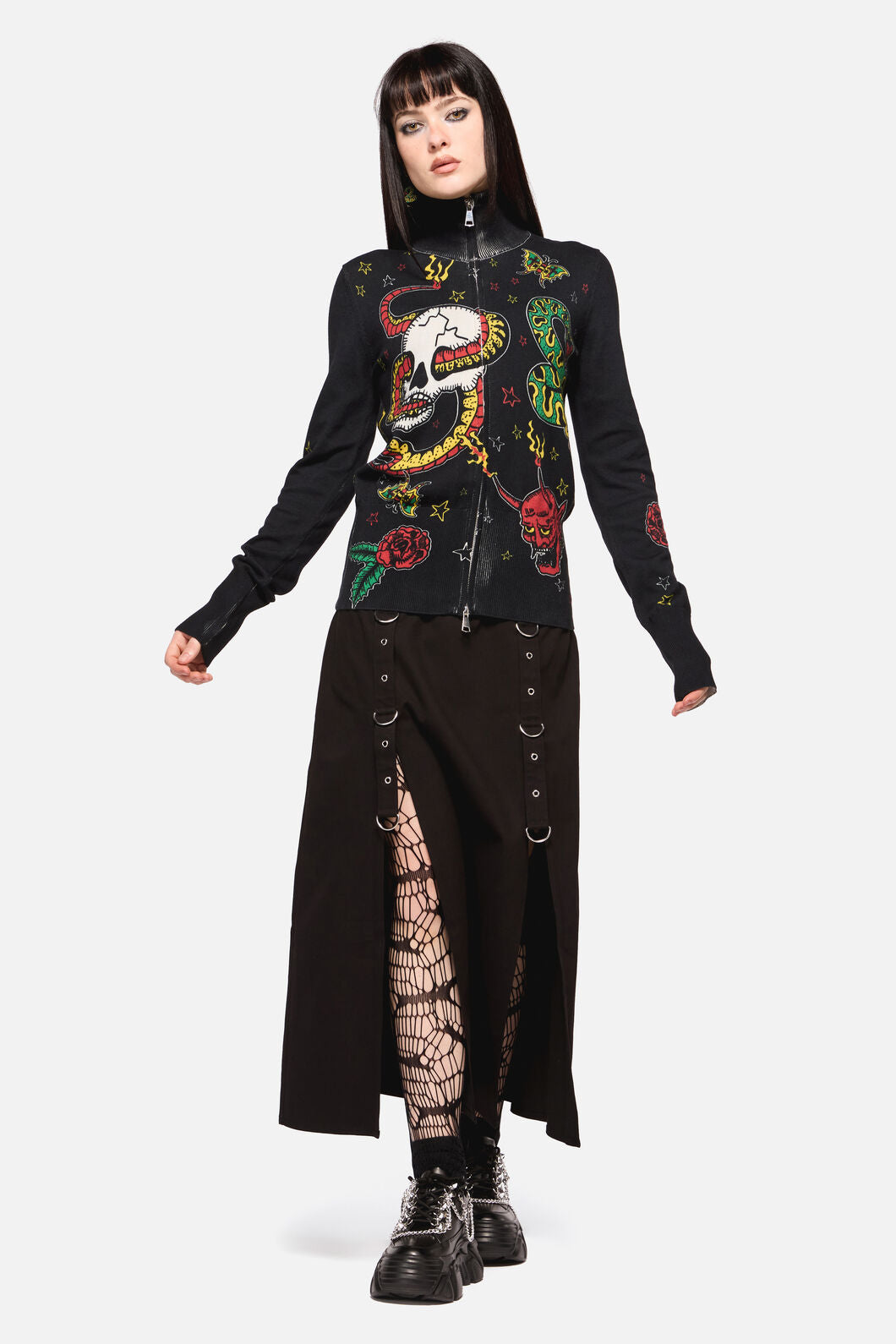 Dangerfield - Lawless Grunge Zip Cardigan - black