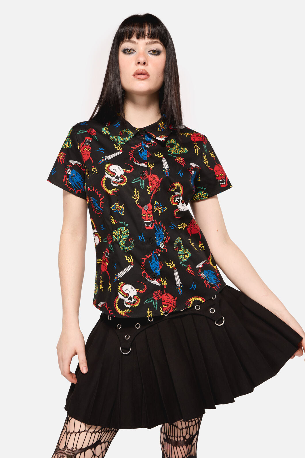 Dangerfield - Dangerous Grunge Print Blouse - black