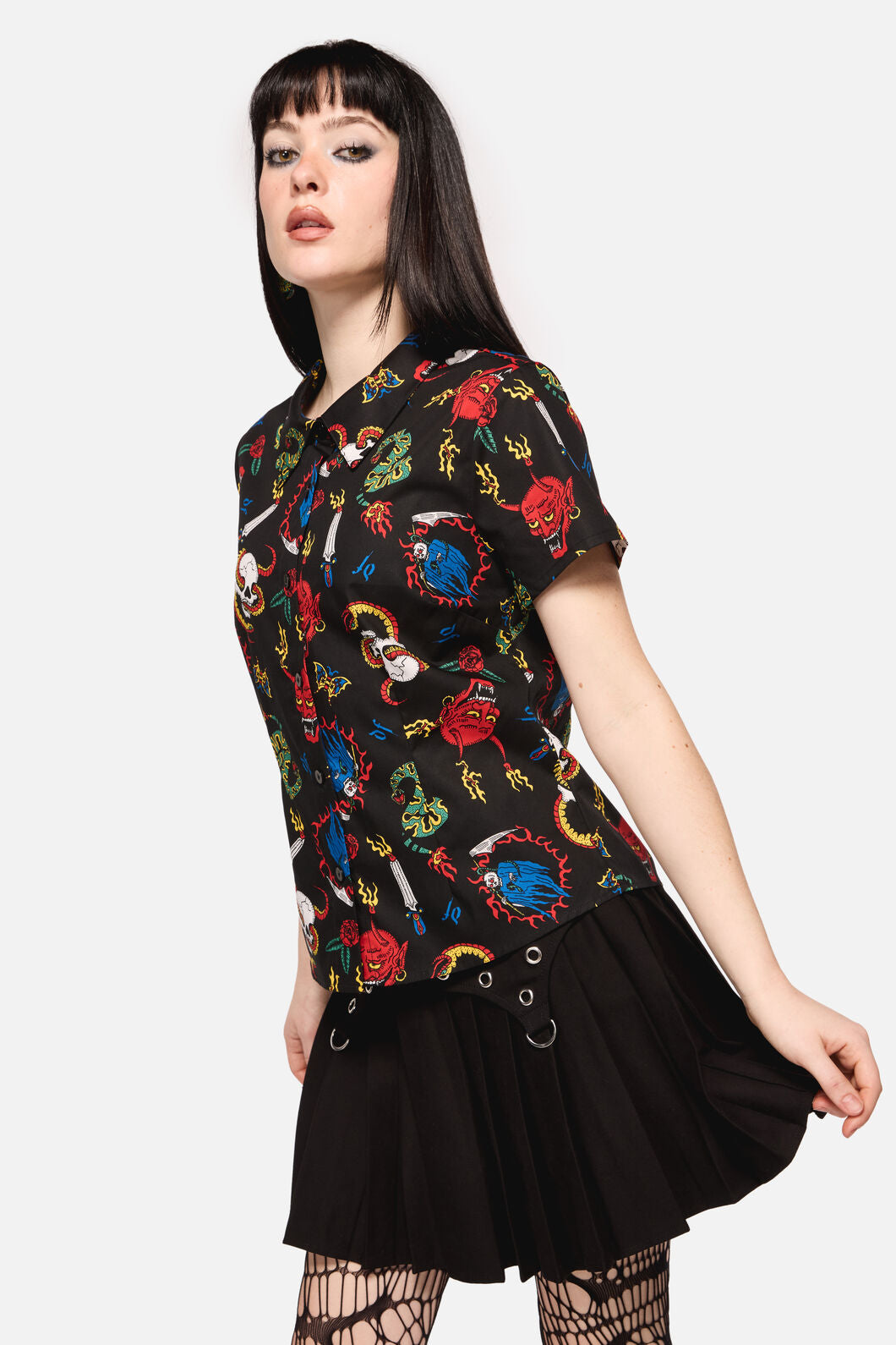 Dangerfield - Dangerous Grunge Print Blouse - black