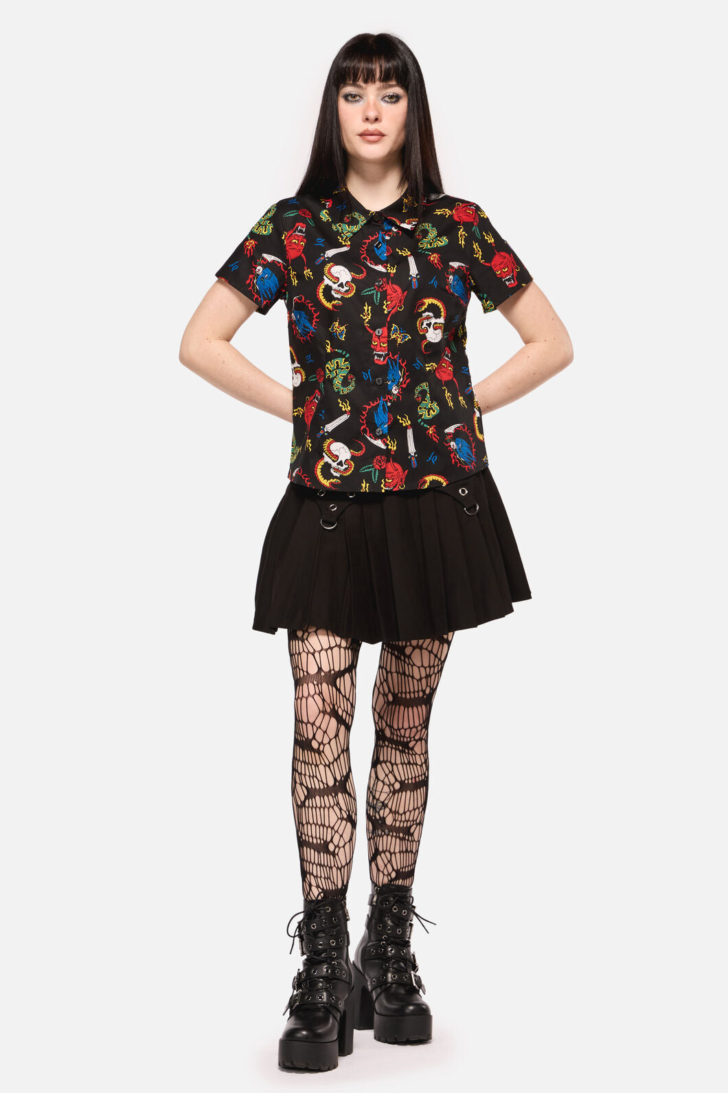 Dangerfield - Dangerous Grunge Print Blouse - black