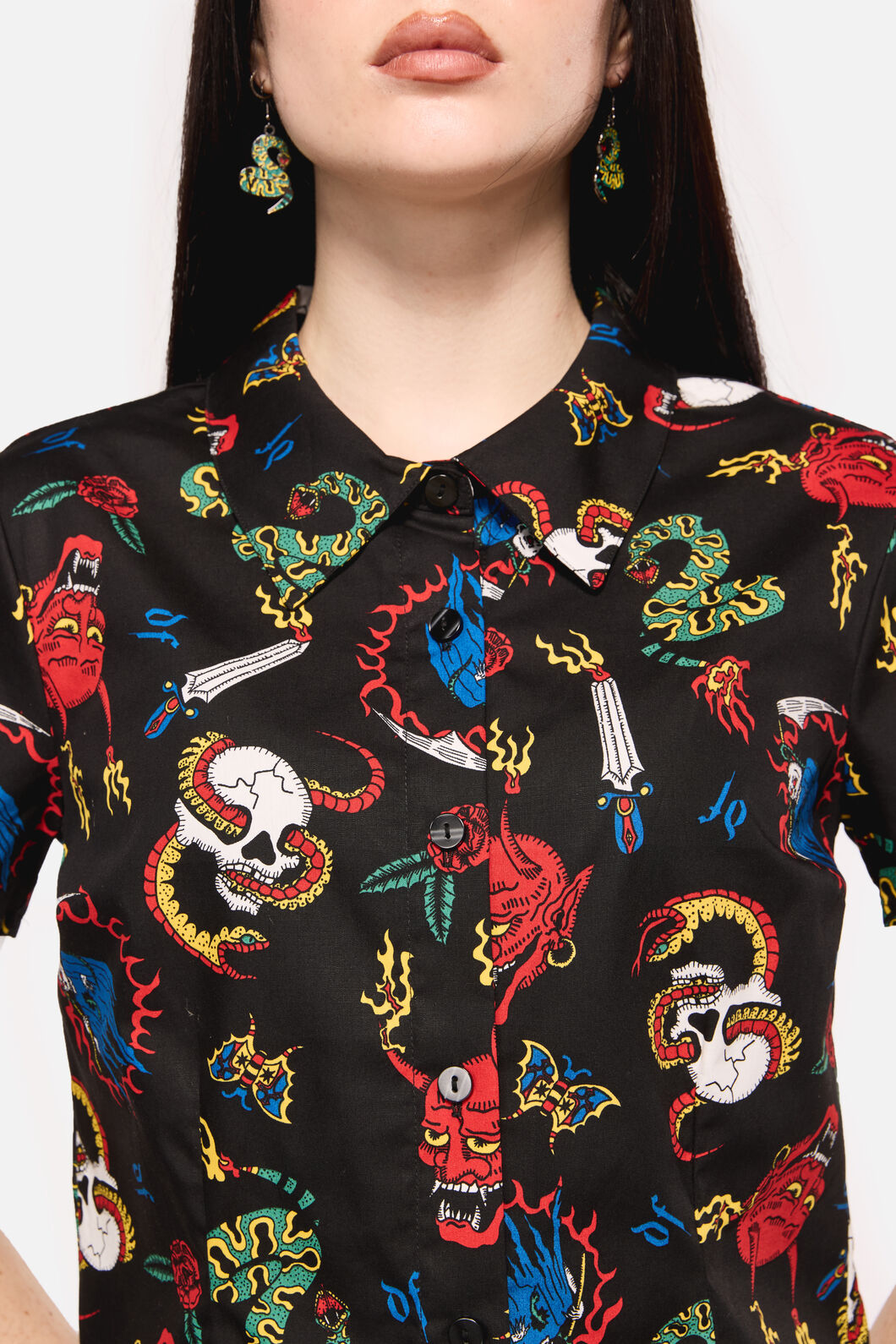 Dangerfield - Dangerous Grunge Print Blouse - black