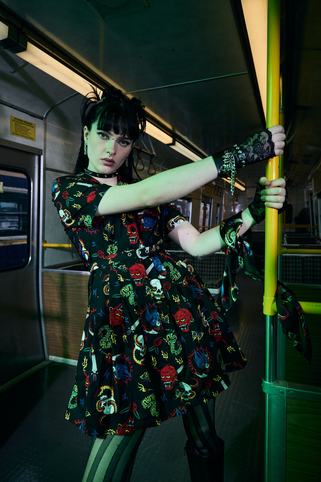 Dangerfield - Dangerous Grunge Print Dress - black