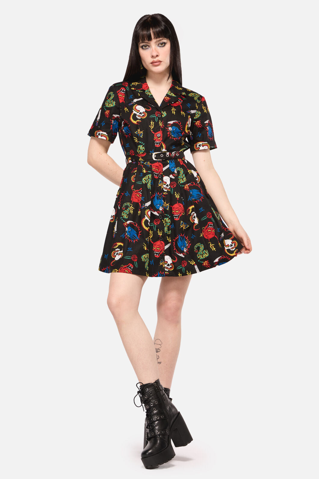 Dangerfield - Dangerous Grunge Print Dress - black