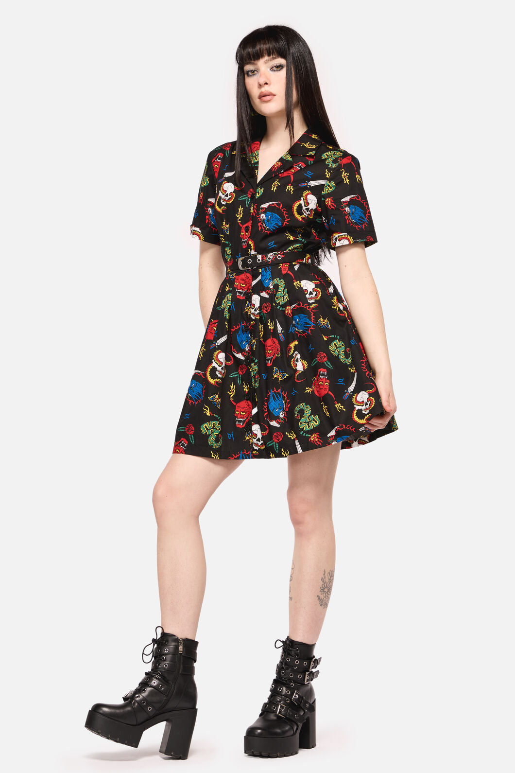 Dangerfield - Dangerous Grunge Print Dress - black