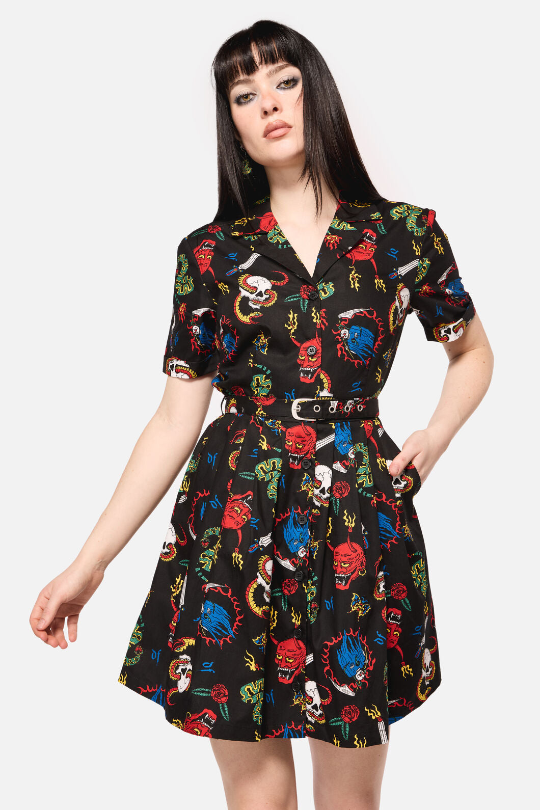Dangerfield - Dangerous Grunge Print Dress - black