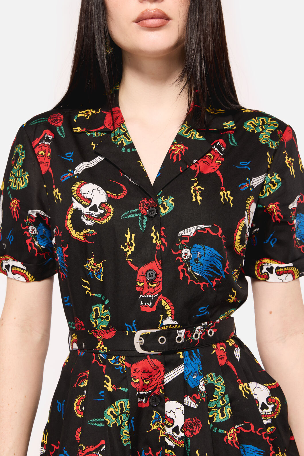 Dangerfield - Dangerous Grunge Print Dress - black