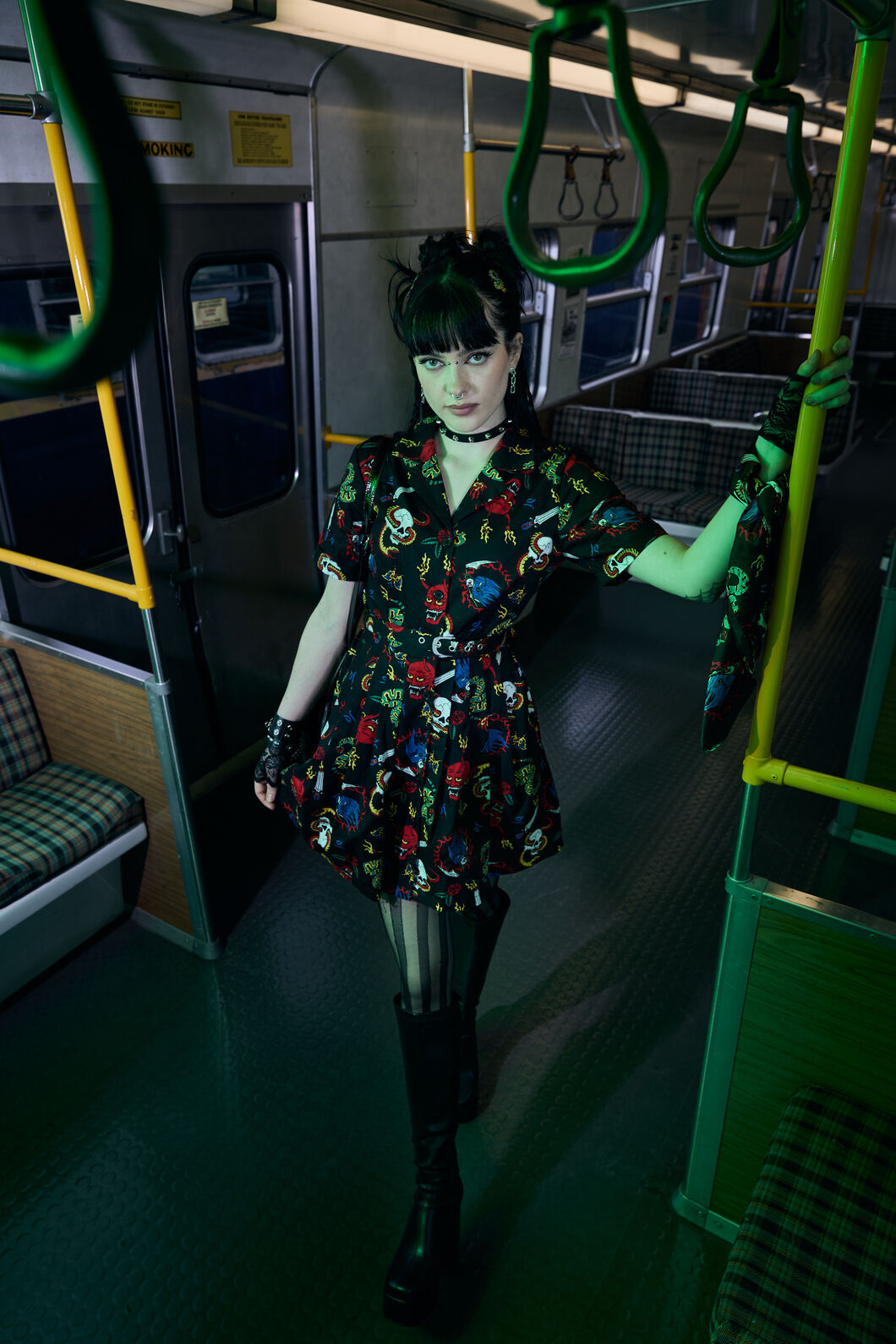 Dangerfield - Dangerous Grunge Print Dress - black