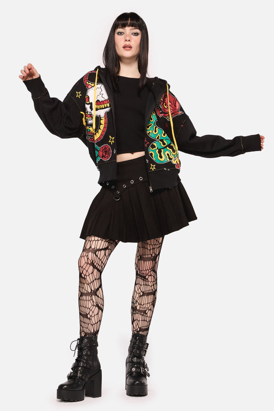 Dangerfield - Lawless Print Hoodie - black