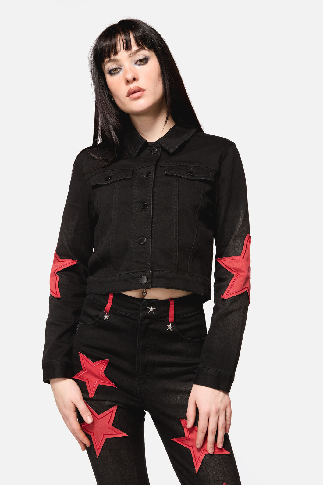 Dangerfield - Catwalk Assassin Denim Jacket - black-red