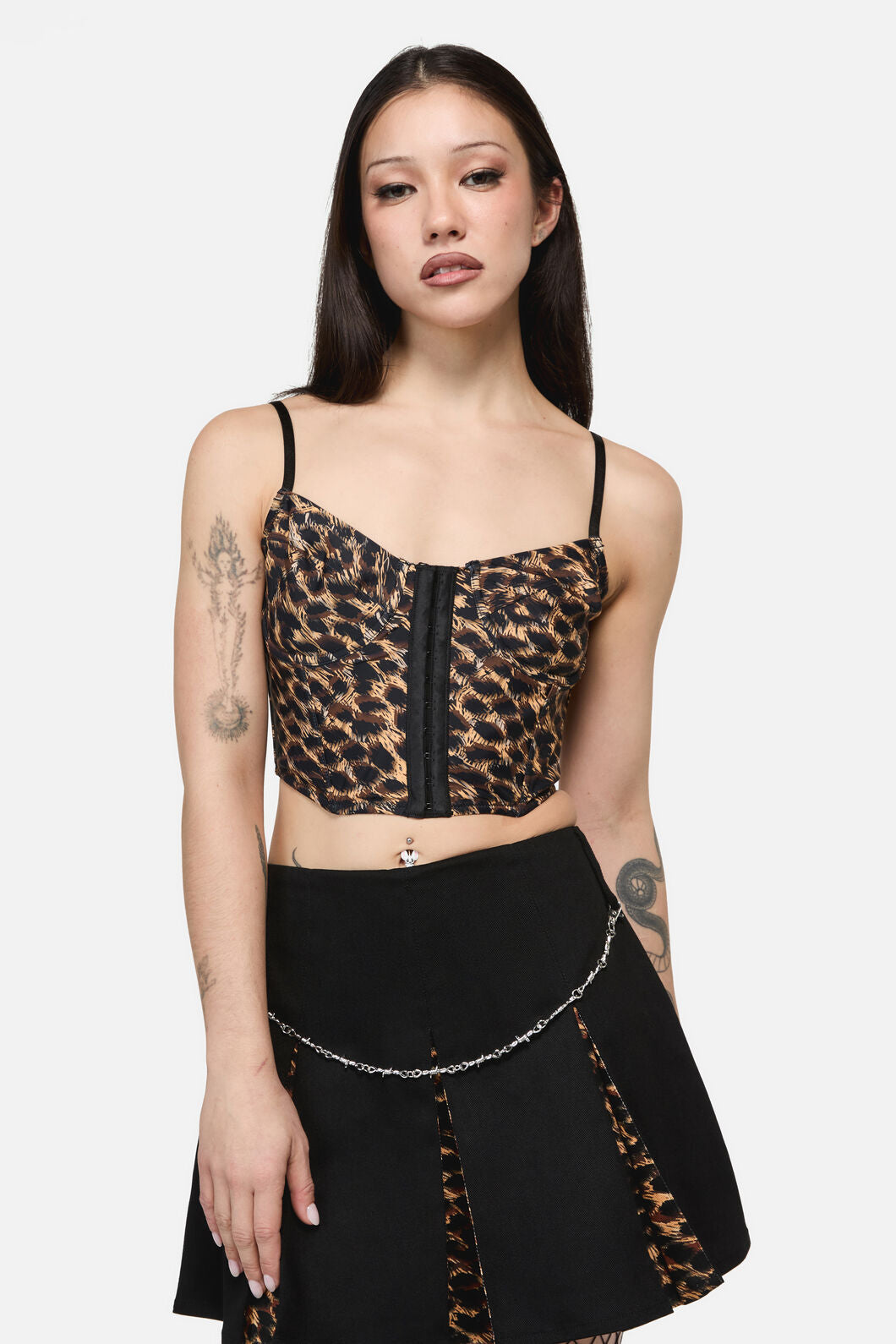 Dangerfield - Leopard Print Grunge Top - brown