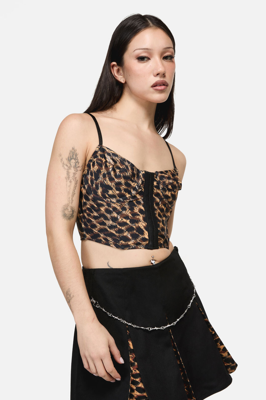 Dangerfield - Leopard Print Grunge Top - brown
