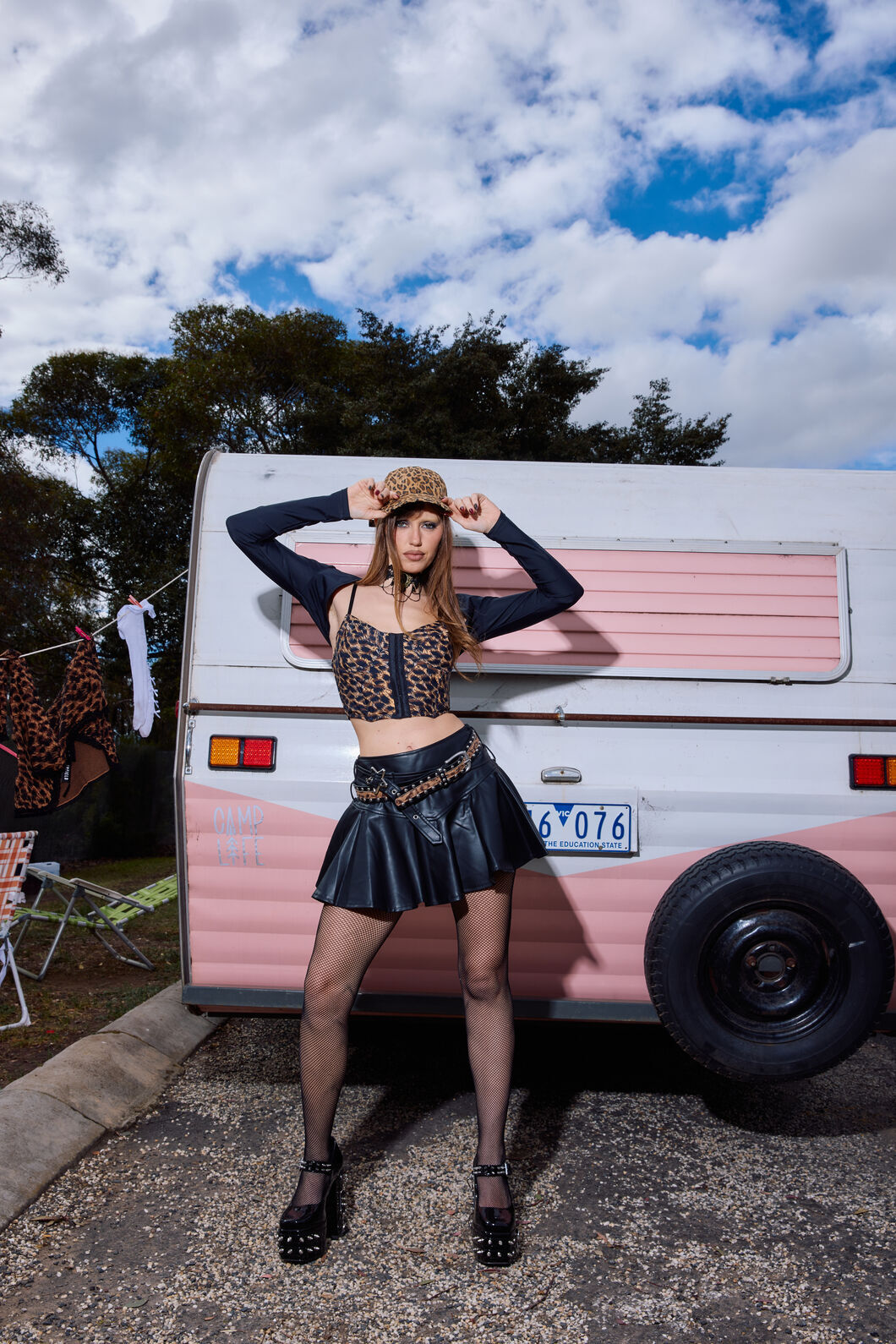 Dangerfield - Leopard Print Grunge Top - brown