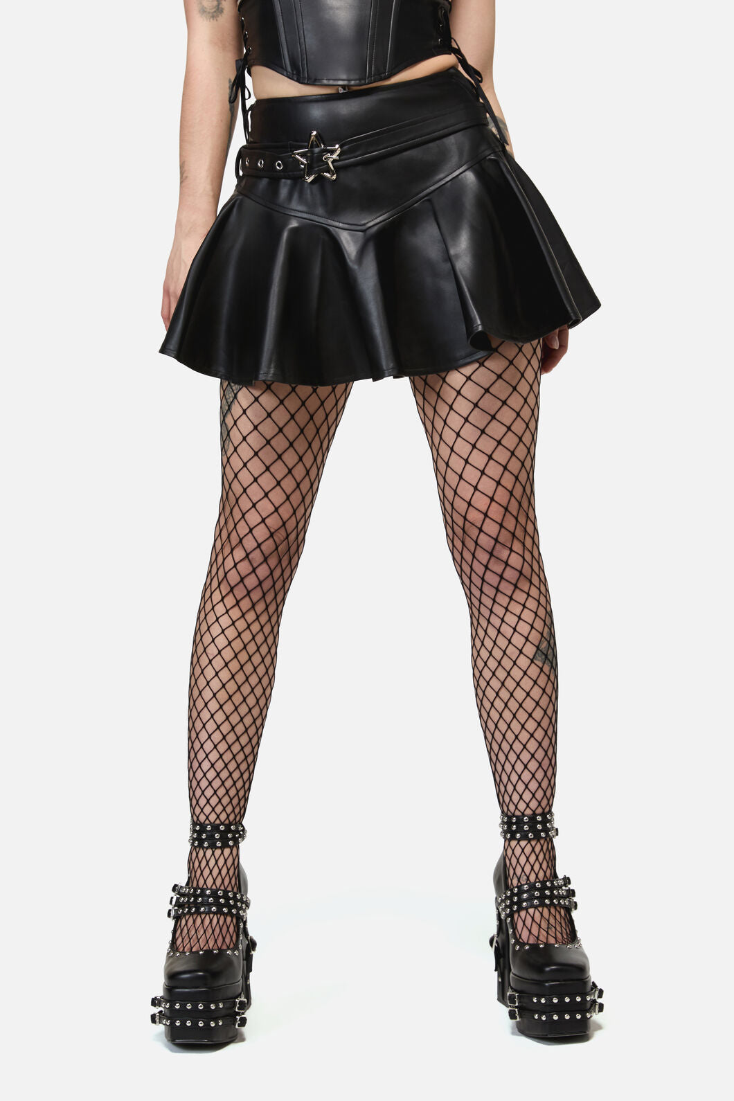 Dangerfield - Roxi Star Buckle Grunge Skort - black