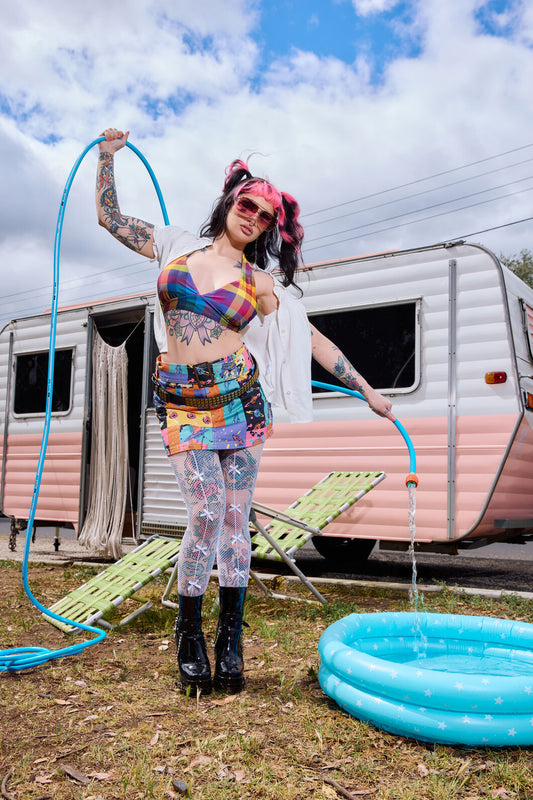 Dangerfield - Cosy Check Bikini Top - multi