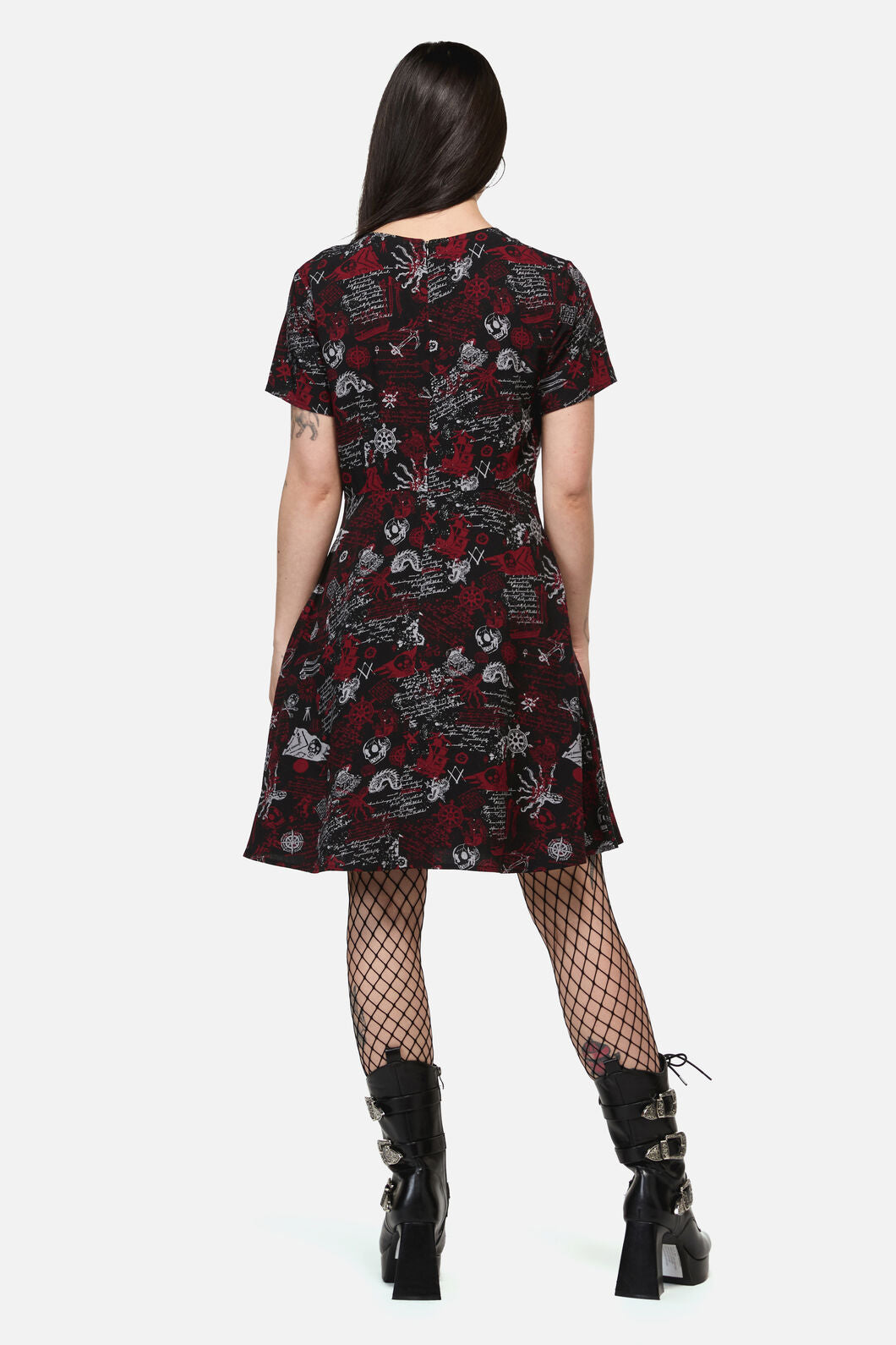 Dangerfield - Pirate Punk Print Dress - black