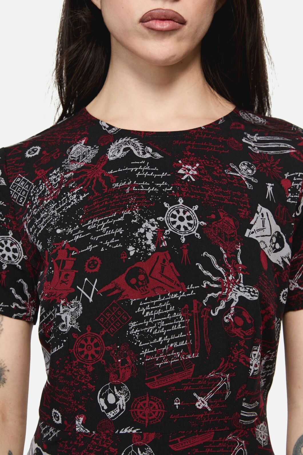 Dangerfield - Pirate Punk Print Dress - black