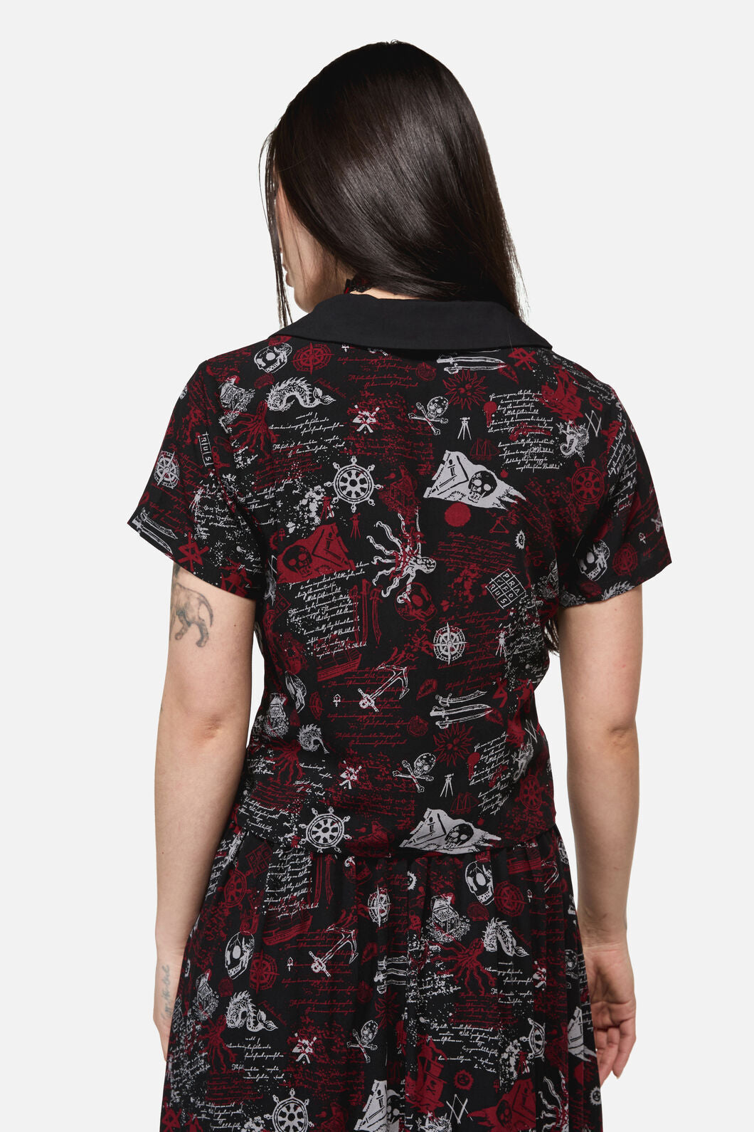 Dangerfield - Pirate Punk Print Blouse - black