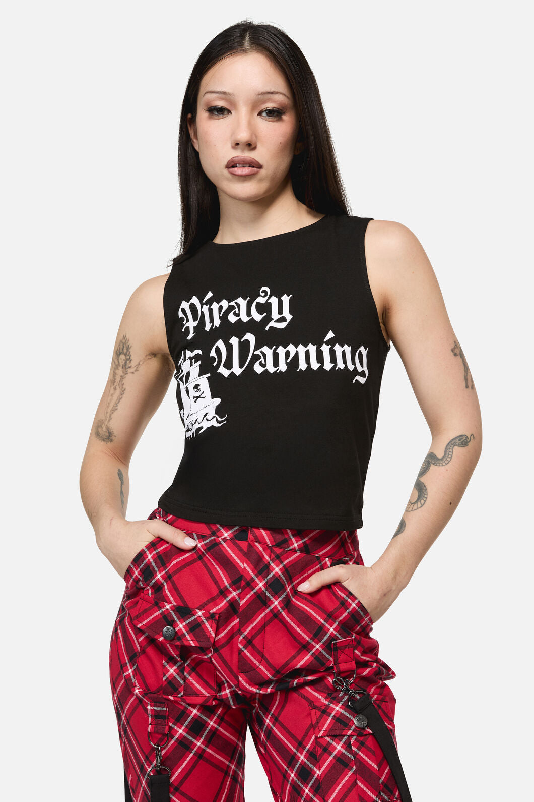 Dangerfield - Piracy Print Punk Tank Top - black